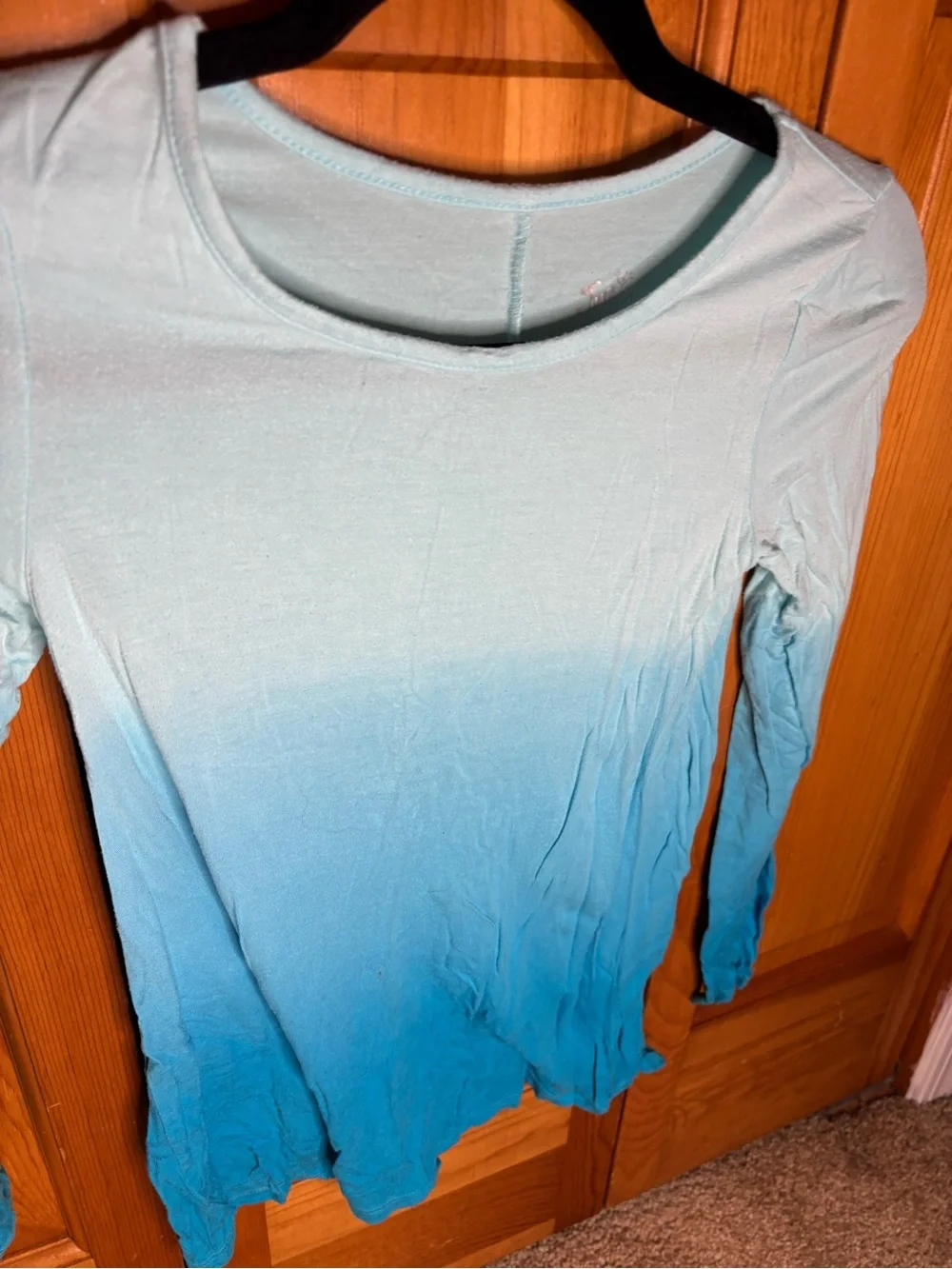 Justice Aqua Ombre Long Sleeve Tee Top
